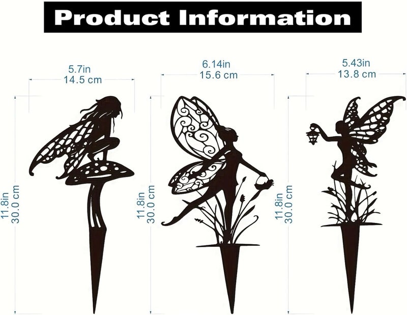 Garkup Decorative Garden Stakes, Fairy Garden Statues for Home and Garden (3) - Image 3